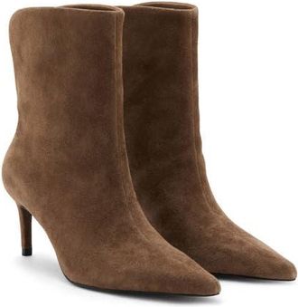 Mango Pointed Toe Stiletto Bootie in Medium Brown at Nordstrom, Size 6.5Us