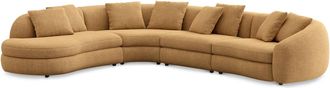 Castlery Fable Extended Chaise Sectional Sofa Left Facing Customized, Caramel, Machine Washable, Ultra Deep Seats for Sofas, Brown, Castlery