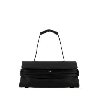 Moschino Black Nappa Leather Shoulder Bag Nero Borse A Mano