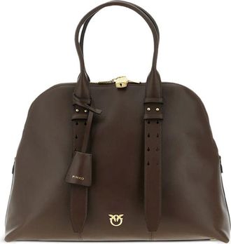 Pinko Bowling Bag In Vitello Morbido With Buckle Accents