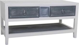 Wanderlust Deco Wanderlust Deco - Lesa De Centro De Madera Lacado Blanco Y Gris 104x51x53
