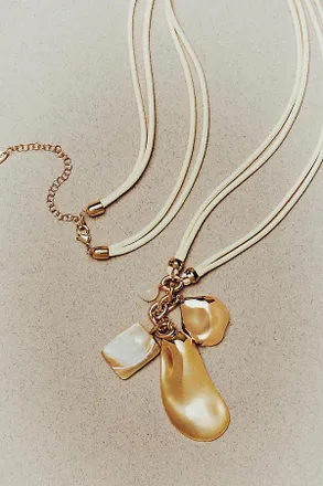 Anthropologie Corded Stone Charm Pendant Necklace