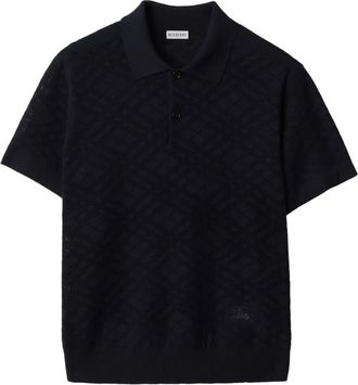 Burberry Geruit poloshirt van wol - Blauw