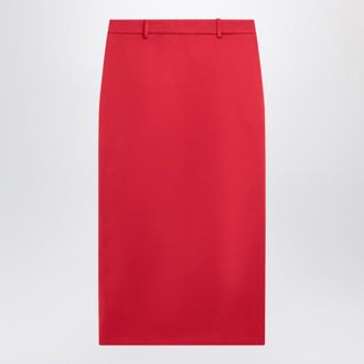 Frankie Shop Red Alrose satin midi skirt