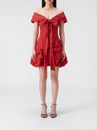 Magda Butrym Mini abito asimmetrico in cotone drappeggiato con fiocco