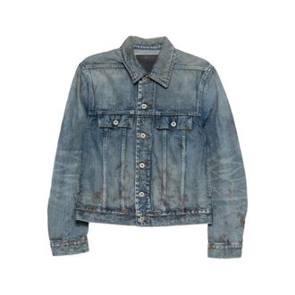 Rick Owens Denim Jackets, male, Blue, Size: XL Buttoned Jacket