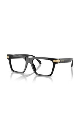 Versace 55mm Rectangle optical glasses in Black Gold at Nordstrom
