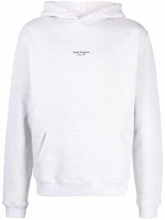 Axel Arigato logo-print organic-cotton hoodie - Grey