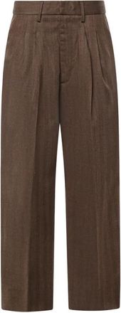 Dondup Wide Broeken - Dames - Wijde Broeken - Bruin - S - Broeken
