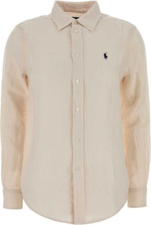 Ralph Lauren Beige Classic Collar Logo Shirt