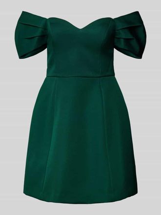 Forever New Off-Shoulder-Cocktailkleid mit gelegten Falten in Dunkelgruen, Gr&ouml;&szlig;e 36
