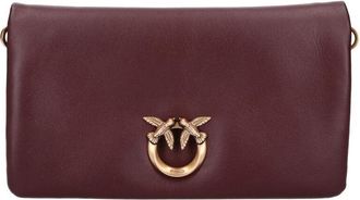 Pinko Burgundy Love Click Calf Leather Bag