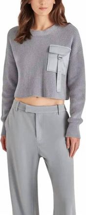 BB Dakota Pocket Crewneck Sweater In Grey