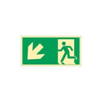 OEM Panneau De Secours Din En Iso 7010 L297xl148mm Issue De Secours &Agrave; Gauche Vers Le Bas Ku. (par. 10)