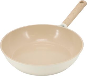 Gibson Home Folkstone 10 Inch Ceramic Nonstick Cast Aluminum Frypan in Beige at Nordstrom