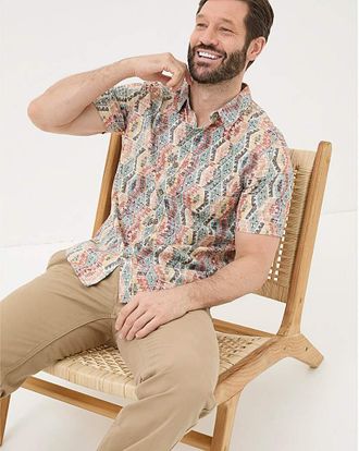 FatFace Hexagon Tile Print Shirt