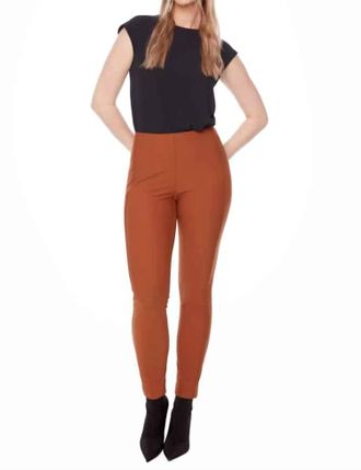 UP Solid Precision Ponte Shaping Full-Length Pant In Camel