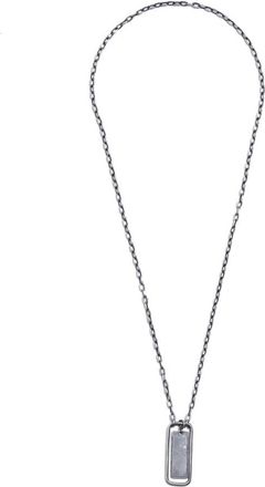 Werkstatt M&uuml;nchen Zilveren Hanger Ketting - Heren - Kettingen - Grijs - ONE Size - Accessoires