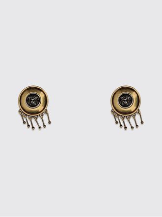 Versace Orecchini pendenti in ottone con clip e logo Medusa