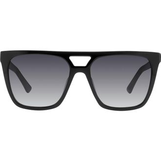 Kurt Geiger 56mm Gradient Square Sunglasses in Black/Dark Grey at Nordstrom