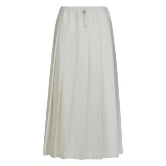 Fabiana Filippi Midi Skirts, female, White, Size: M Pleated Skirts in Techno Tailoring