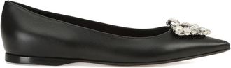 Sergio Rossi Godiva Precious ballerina shoes - women - Kid Leather/Lamb Skin/Leather - 40 - Black