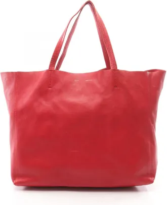 Celine Red Color Leather Handbag Tote Bag (Pre-Owned)