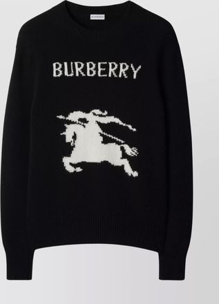 Burberry wool and cashmere logo intarsia crew neck sweater