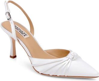 Badgley Mischka Yena dOrsay Pump in White Satin at Nordstrom, Size 7.5