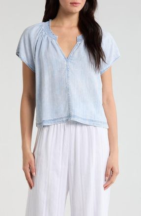Splendid Meadow Indigo Top in Bleached Indigo Blue at Nordstrom, Size X-Large
