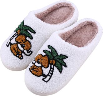 Generic Womens Spring and Autumn Winter Elephant Non Silent Warm Closed Toe Cotton Slippers Summer Slippers for Women Cotton (White, 5)