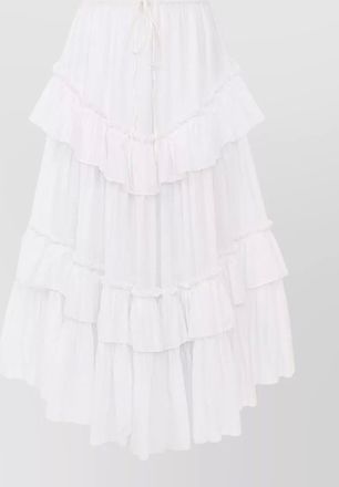 Chlo&eacute; tiered ruffle midi skirt sheer