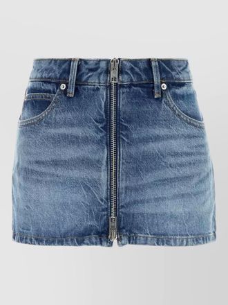 Alexander Wang denim shorts belt loops back pockets