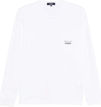 Comme Des Garçons T-shirt a maniche lunghe con logo - Bianco