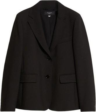 Max Mara Blazer monopetto in doppia tela di viscosa stretch - Dames - Blazers - Zwart - 4XS - Leer - Jassen