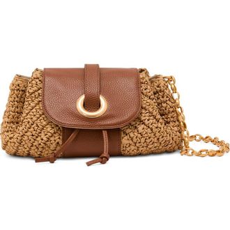 Reiss Lori Raffia Effect Shoulder Bag in Natural at Nordstrom