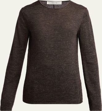 The Row Nile Cashmere, Silk, and Linen Long-Sleeve Top