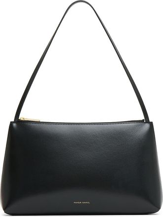 Mansur Gavriel Large Gaia Leather Shoulder Bag in Black/Flamma at Nordstrom