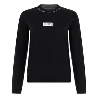 Maison Margiela Crew Neck Jumper - female - MM6 Maison Margiela - Round-neck Knitwear - Black - M - Knitwear