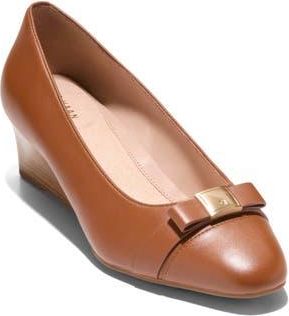 Cole Haan Malta Bow Wedge Pump in Ch British Tan Leather at Nordstrom Rack, Size 6.5