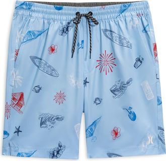 Hurley Surf Shack Volley Swim Trunks in Baby Blue at Nordstrom Rack, Size X-Large