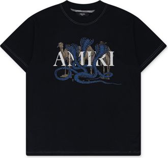 Amiri Blue Amiri Glitter Snake Vintage Tee