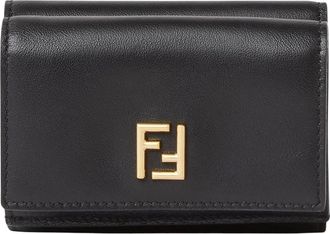 Fendi Mini Trifold FF - Dames - Portefeuilles - Zwart - ONE Size - Leer - Accessoires