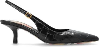 Burberry Dame Slingback Pumps - Dames - Pumps - Zwart - 38 EU - Leer - Schoenen