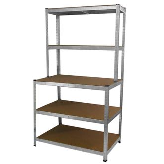 MonsterShop Monster Racking - Estanter&iacute;a Met&aacute;lica Galvanizada Acero Galvanizado Banco Mesa De Trabajo Estante Met&aacute;lico De Metal Profesional Industrial Almacenaje 