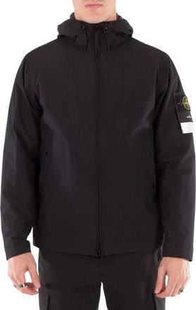Stone Island Mens Black Shell-R_E. Dye Hooded Blouson