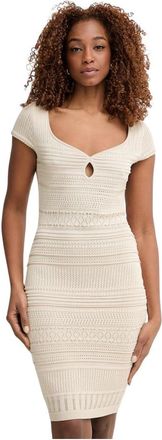 Guess Michelle Jurk - Dames - Kleedjes - Beige - L - Polyester - Kleedjes