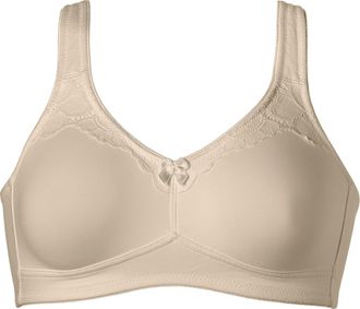 Naturana B&uuml;gelloser BH NATURANA Cotton, Damen, Gr. 105, Cup D, schwarz, beige, Obermaterial: 95% Baumwolle, 5% Elasthan. Miedereinsatz: 81% Polyamid, 19% Elast