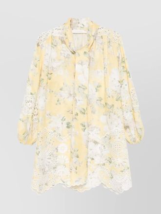 Zimmermann linen mini dress flower print