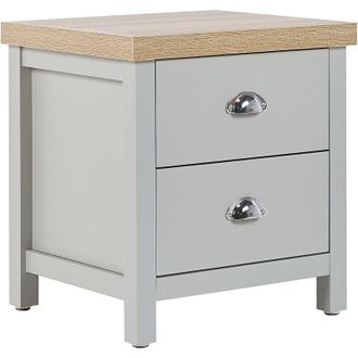 Beliani 2 Drawer Bedside Table CLIO Light Grey